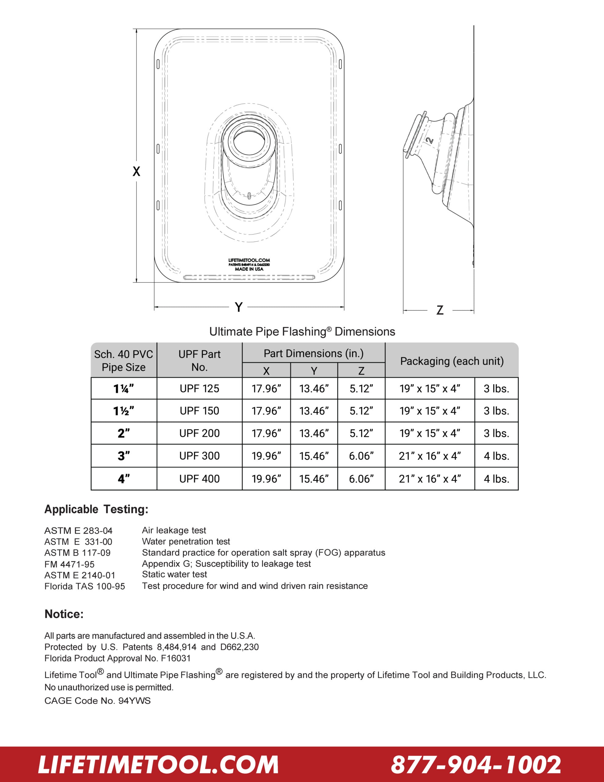 Ultimate Pipe Flashing® for Shingle Roof Kynar Lifetime Tool