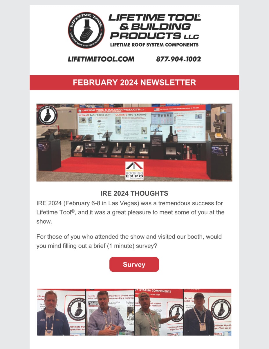 Lifetime Tool February 2024 Newsletter