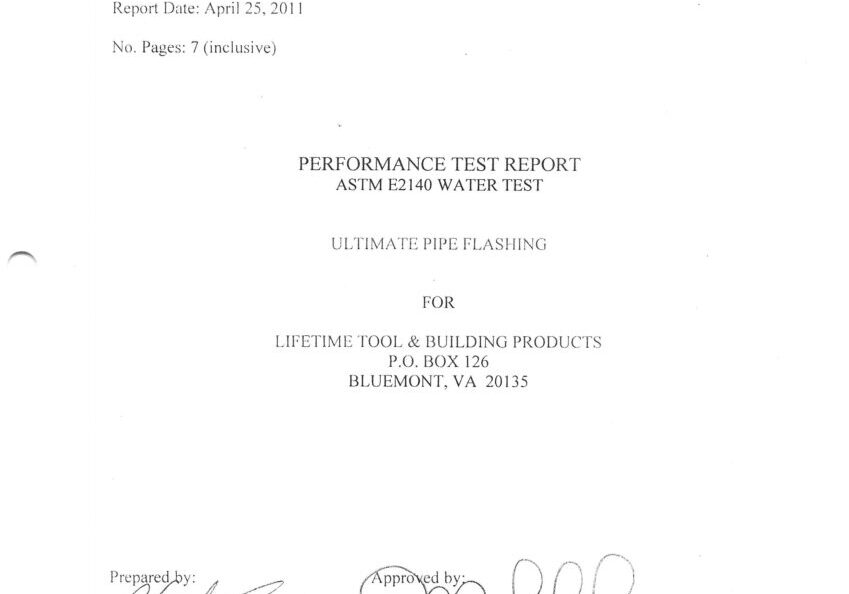 ASTM E2140 Static Water Test 4.25