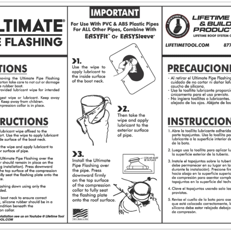 Ultimate Pipe Flashing® Installation Instructions from Box